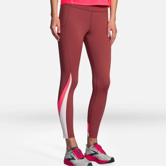 Brooks Pants - Brooks Method 7/8 Running Tight Women's size small pink terracotta workout pants